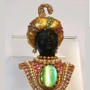 Askew London Figural Brooch-Crystal & Pearl Beads